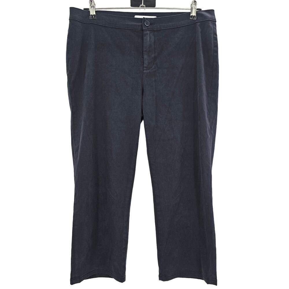 Lila Ryan Womans size 12 Jase Slim Straight Pedal Pusher Cropped Navy Pants NWOT